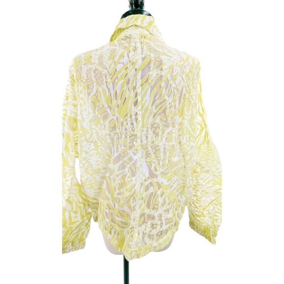Chico's Women Long Sleeve Double Layer Collared Jacket Top Citron Green Size med - Picture 5 of 14